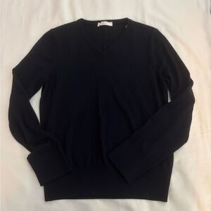 The Row Men's Dark Navy V-Neck Sweater